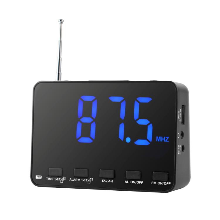 Radio despertador digital FM de banda única WDK con pantalla extragrande, For EU, For US