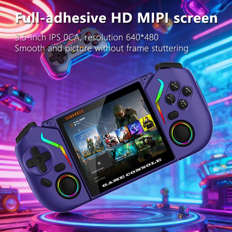 Consola de juegos portátil X95 Pro con Android 9.0, pantalla IPS de 3,5 pulgadas, reproductor de juegos retro, compatible con WiFi y reproductor de vídeo con joystick RGB., 64G, 128G