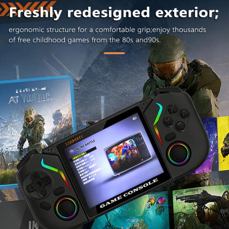 Consola de juegos portátil X95 Pro con Android 9.0, pantalla IPS de 3,5 pulgadas, reproductor de juegos retro, compatible con WiFi y reproductor de vídeo con joystick RGB., 64G, 128G
