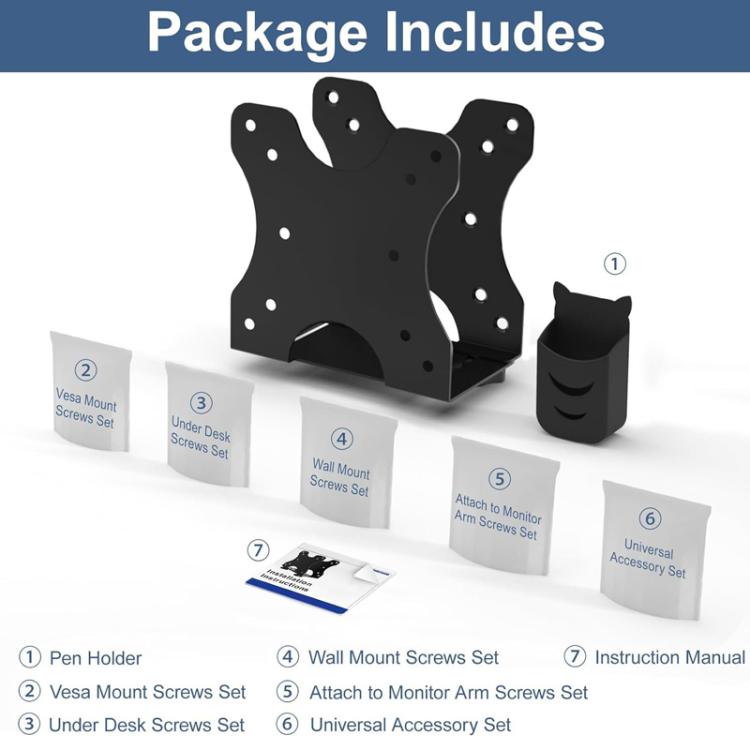 JJ-9402-B-0 Soporte de montaje ajustable para PC, colgador de panel VESA