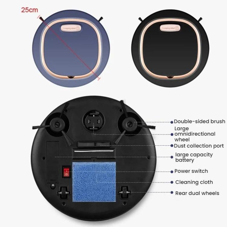 Robot de limpieza inteligente para el hogar totalmente automático y recargable por USB.