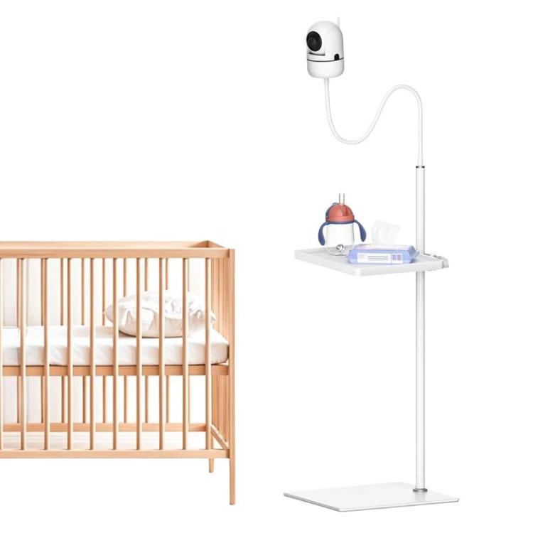 JJ-9376-W-0 Para HelloBaby / VTech / Infant Optics Soporte ajustable para monitor de bebé con bandeja de almacenamiento
