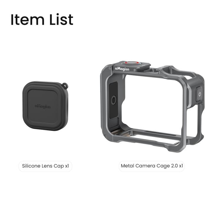 Jaula metálica para cámara AMagisn 2.0 para Insta360 Ace Pro 2 / Ace Pro, con interruptor rápido para disparo vertical/horizontal y soporte para zapata fría.
