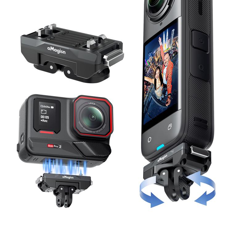 Soporte magnético de liberación rápida giratorio 360 grados aMagisn para Insta360 Ace Pro 2 / Ace Pro / X5 / X4 Air, For Insta360 Ace Serirs/X5/X4 Air
