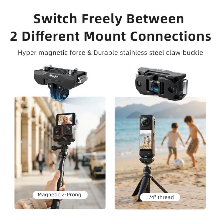 Soporte magnético de liberación rápida giratorio 360 grados aMagisn para Insta360 Ace Pro 2 / Ace Pro / X5 / X4 Air, For Insta360 Ace Serirs/X5/X4 Air