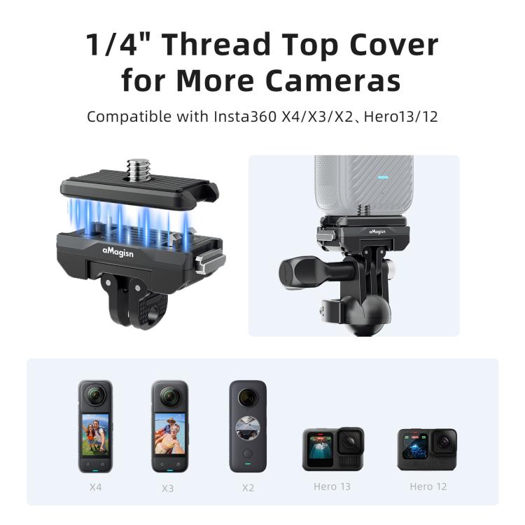 Soporte magnético de liberación rápida giratorio 360 grados aMagisn para Insta360 Ace Pro 2 / Ace Pro / X5 / X4 Air, For Insta360 Ace Serirs/X5/X4 Air