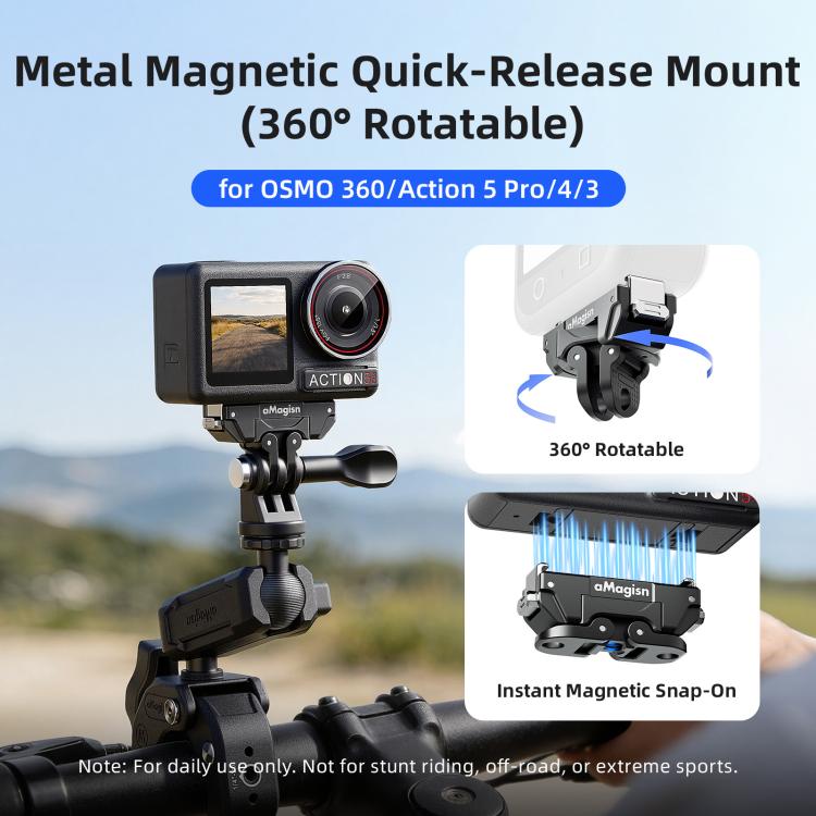 Soporte magnético de liberación rápida giratorio de 360 grados aMagisn para DJI Osmo 360/Action 5 Pro/4/3, For DJI Osmo 360/Action 5 Pro/4/3