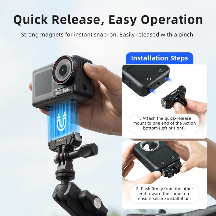 Soporte magnético de liberación rápida giratorio de 360 grados aMagisn para DJI Osmo 360/Action 5 Pro/4/3, For DJI Osmo 360/Action 5 Pro/4/3