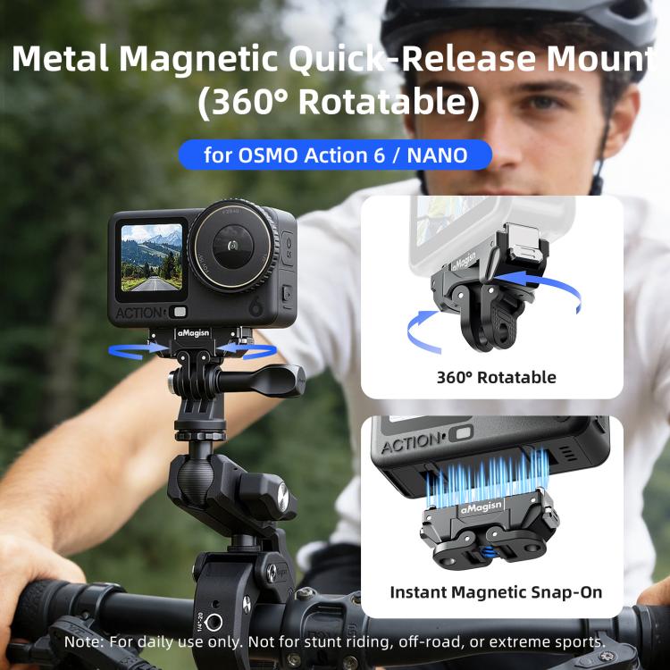Soporte magnético de liberación rápida giratorio de 360 grados aMagisn para DJI Osmo Action 6/Nano, For DJI Osmo Action 6/Nano