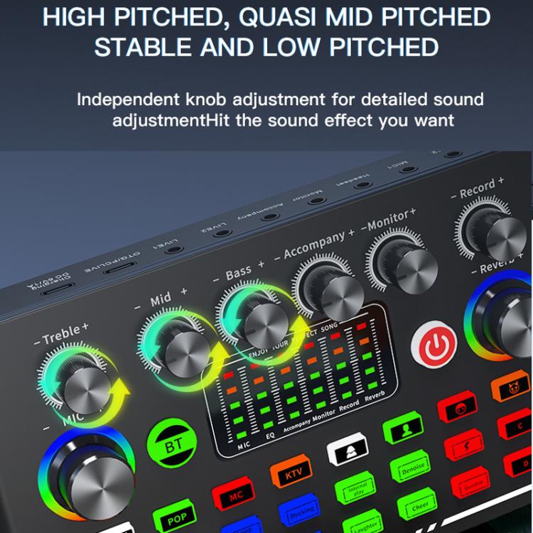 Kit de equipo para podcast con micrófono de condensador dual BM800 y tarjeta de sonido en vivo F009. Soporte de brazo articulado ajustable.