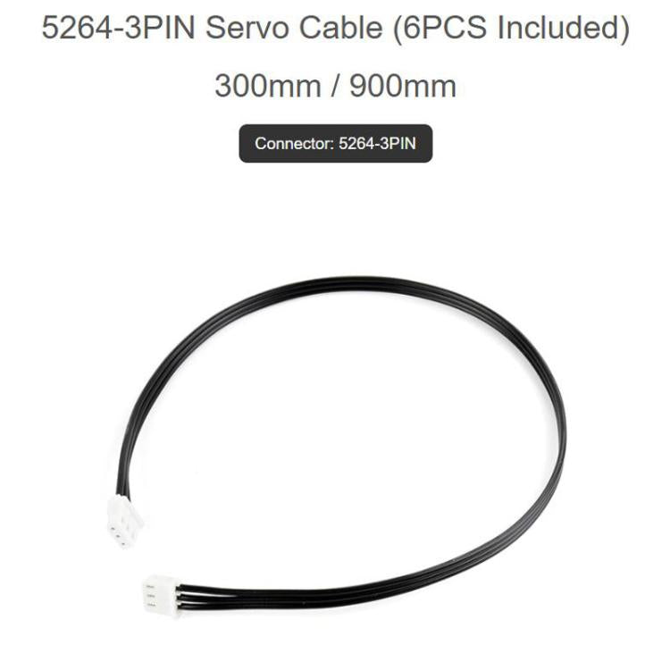 Cable para servo Waveshare 5264-3PIN compatible con servos de las series ST / SC / CF., 6pcs 300mm, 6pcs 900mm, 3pcs 300mm + 3pcs 900mm