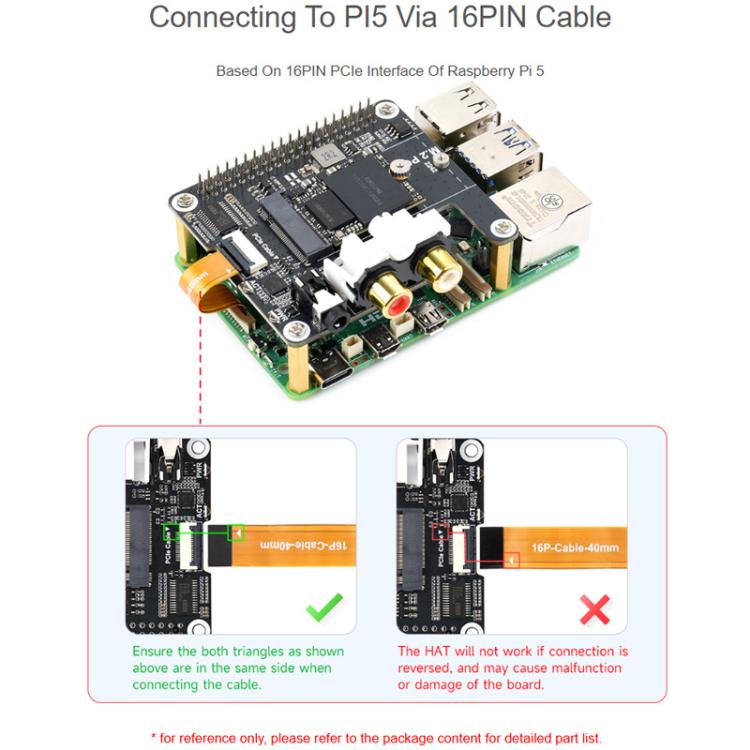 Adaptador PCIe a M.2 HAT para Raspberry Pi 5 con extensión de audio I2S y compatible con unidades de estado sólido con protocolo NVMe., Waveshare 34170