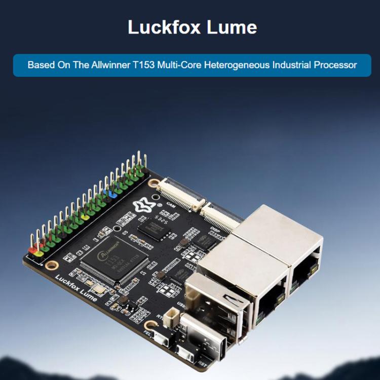 Placa de desarrollo Linux de alto rendimiento Luckfox Lume, basada en el procesador industrial heterogéneo multinúcleo Allwinner T153, con dos puertos Gigabit Ethernet., With POE Model, Basic
