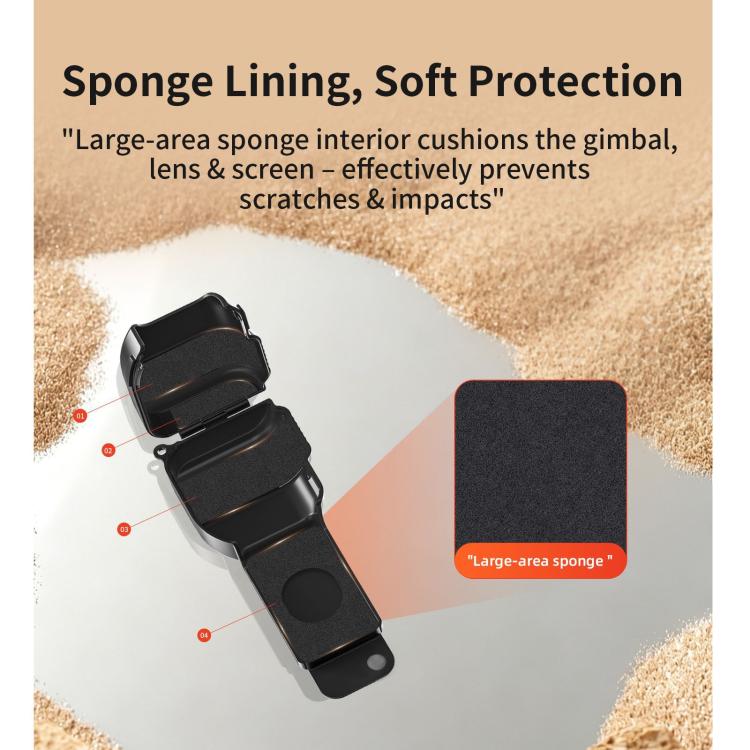 Funda protectora para gimbal aMagisn para DJI Osmo Pocket 4 con diseño abatible de una sola pieza y protector de joystick 3D integrado.