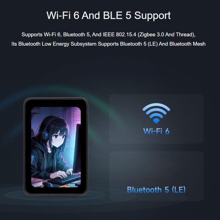 Placa de desarrollo Waveshare ESP32-C6 con pantalla táctil AMOLED de 1,64 pulgadas, resolución de 280 x 456, compatible con Wi-Fi 6 y BLE 5., Not Welded, Welded
