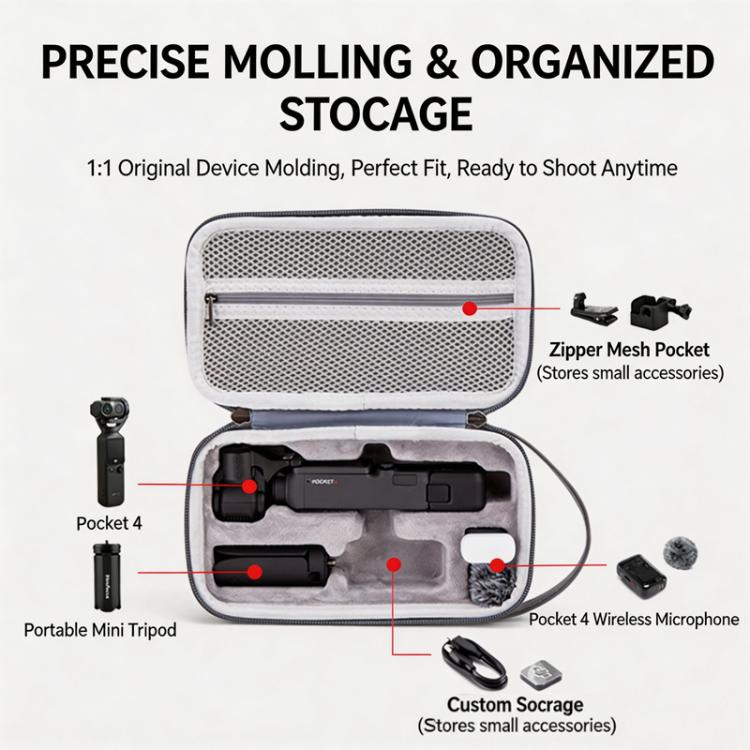 Funda rígida impermeable para DJI Osmo Pocket 4, bolsa de viaje protectora a prueba de golpes y portátil.