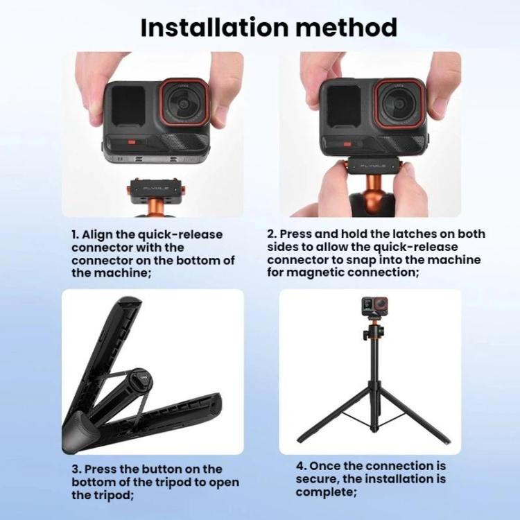 Trípode con extensión para selfies Flymile de liberación rápida para Insta360 Ace Pro / 2 / X5