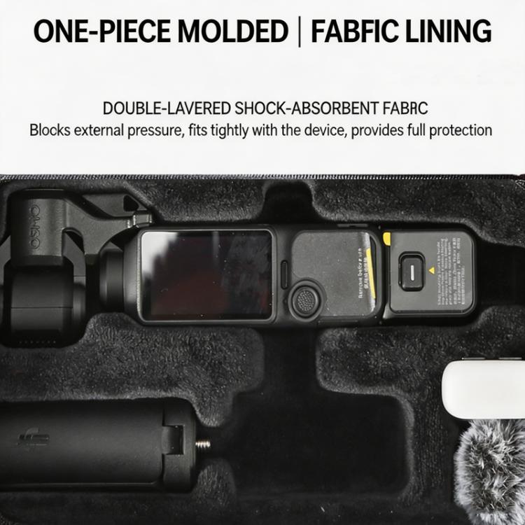 Estuche rígido de transporte para DJI Osmo Pocket 4, bolsa de almacenamiento portátil para viajes con correa para la muñeca e interior de franela suave.