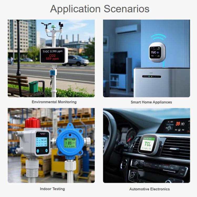 Módulo sensor de gas 6 en 1 para el medio ambiente compatible con interfaz de control UART, Waveshare 34169
