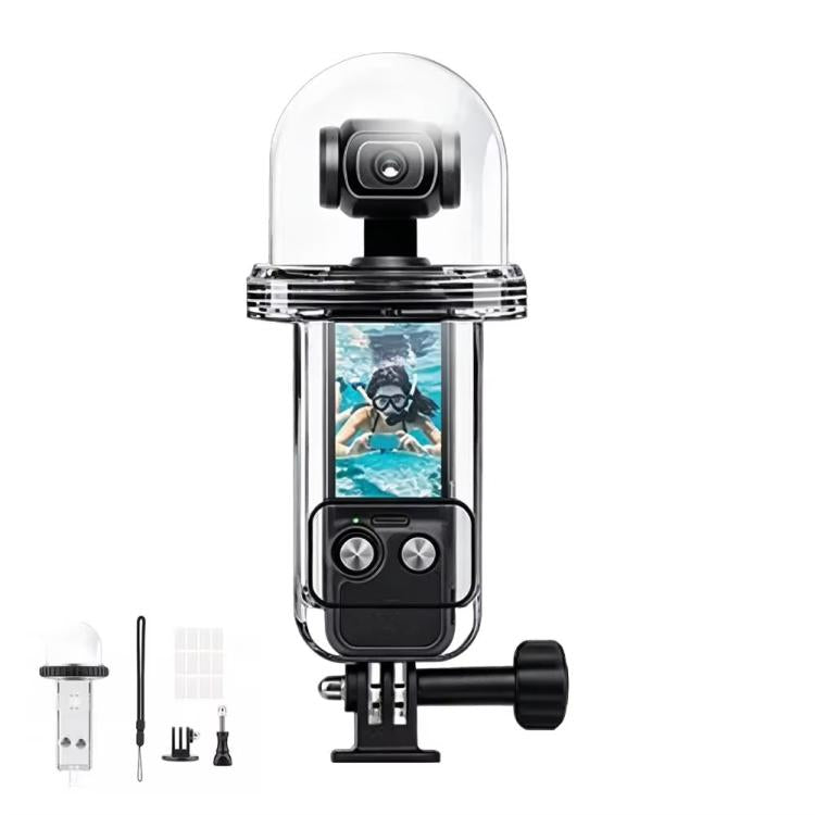 Carcasa impermeable para DJI Osmo Pocket 4, sumergible hasta 60 m/196 pies, con vista panorámica de 540 grados, ideal para surf y snorkel.