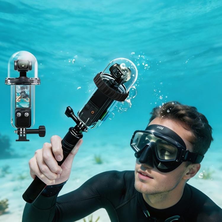 Carcasa impermeable para DJI Osmo Pocket 4, sumergible hasta 60 m/196 pies, con vista panorámica de 540 grados, ideal para surf y snorkel.