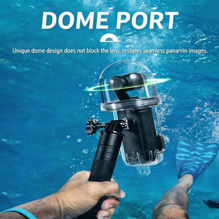 Carcasa impermeable para DJI Osmo Pocket 4, sumergible hasta 60 m/196 pies, con vista panorámica de 540 grados, ideal para surf y snorkel.