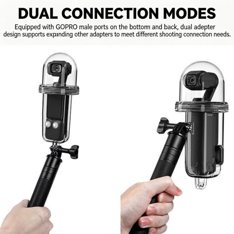 Carcasa impermeable para DJI Osmo Pocket 4, sumergible hasta 60 m/196 pies, con vista panorámica de 540 grados, ideal para surf y snorkel.