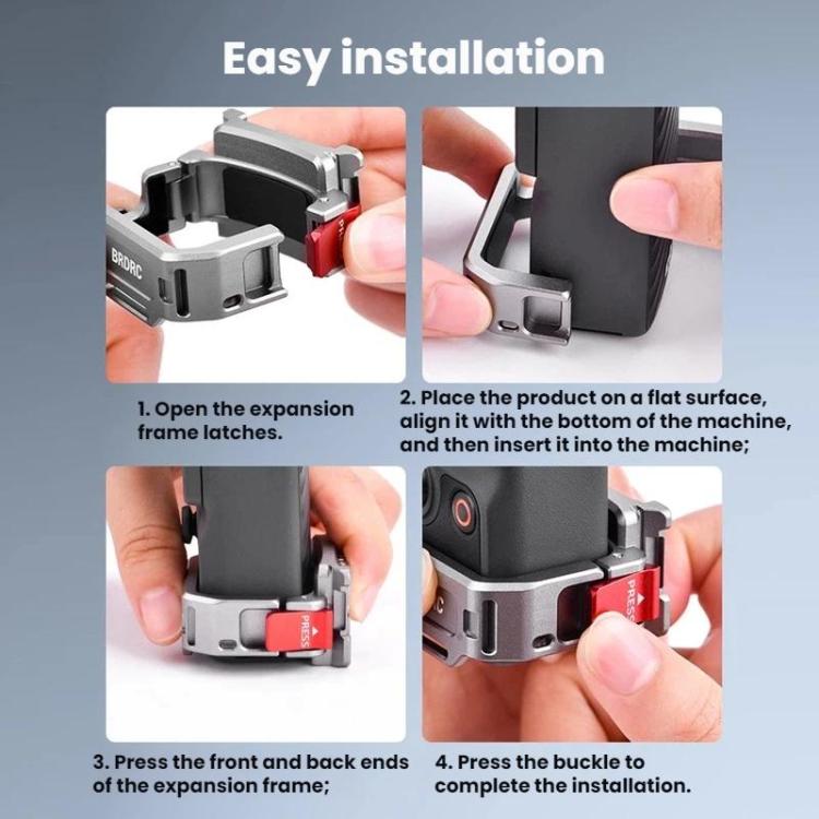 Soporte de marco de expansión de liberación rápida con interfaz de zapata fría BRDRC para DJI Osmo Pocket 4, For DJI Osmo Pocket 4