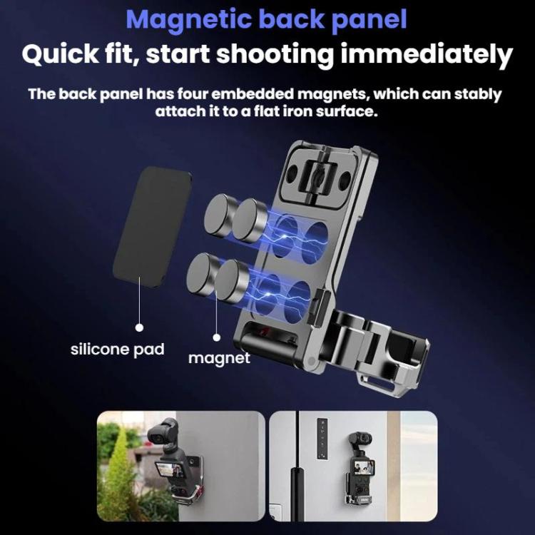 Adaptador de base magnética multifuncional BRDRC para DJI Osmo Pocket 3/4 y soporte de extensión., For DJI Osmo Pocket 3 / 4 Titanium