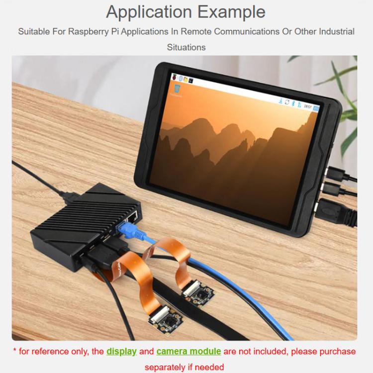 Miniordenador Raspberry Pi CM5 Gigabit / 2.5G con doble Ethernet, compatible con dos puertos Ethernet RJ45, salida de vídeo 4K y dos interfaces MIPI., Waveshare 34180