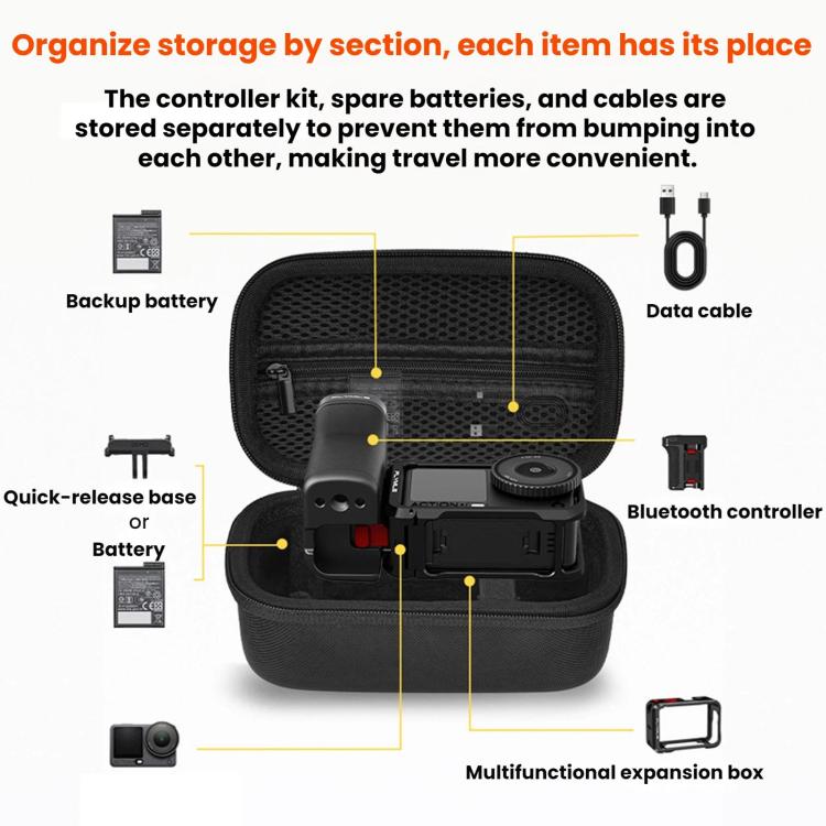 Bolsa de almacenamiento para el mango de la cámara DJI Action 6 / 5 / 4 / Insta360 Ace Pro 2 de Flymile Street Photography