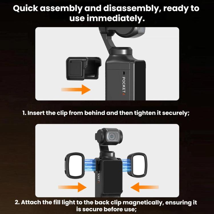 Luz de relleno magnética Flymile para cámaras DJI Osmo Pocket 4/3