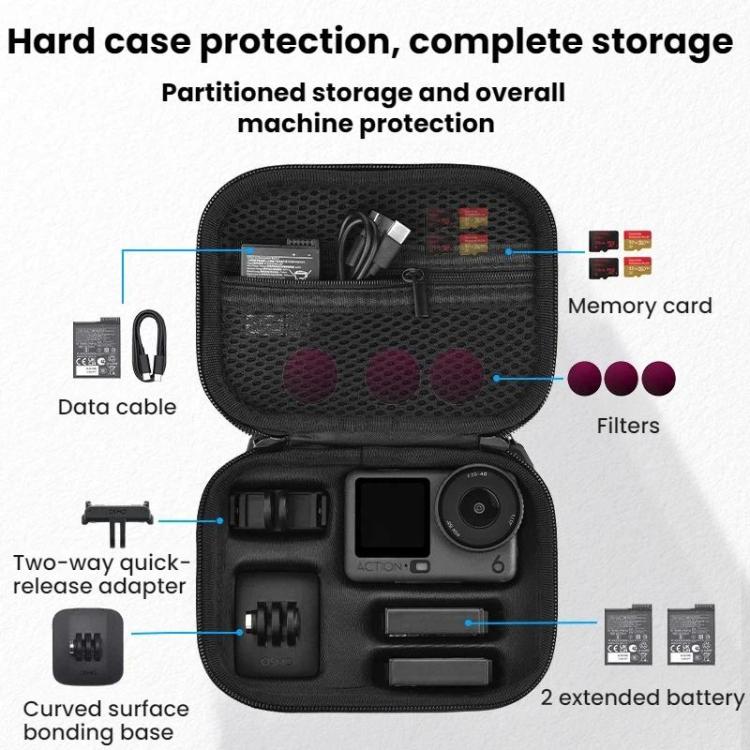 Estuche de transporte para accesorios de cámara portátil BRDRC para DJI Osmo Action 6 / 5 Pro / 4