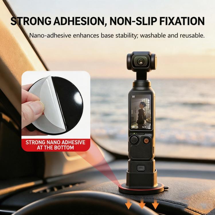 Base de escritorio giratoria de 360 grados con soporte adhesivo antideslizante para la cámara DJI Osmo Pocket 4/3.