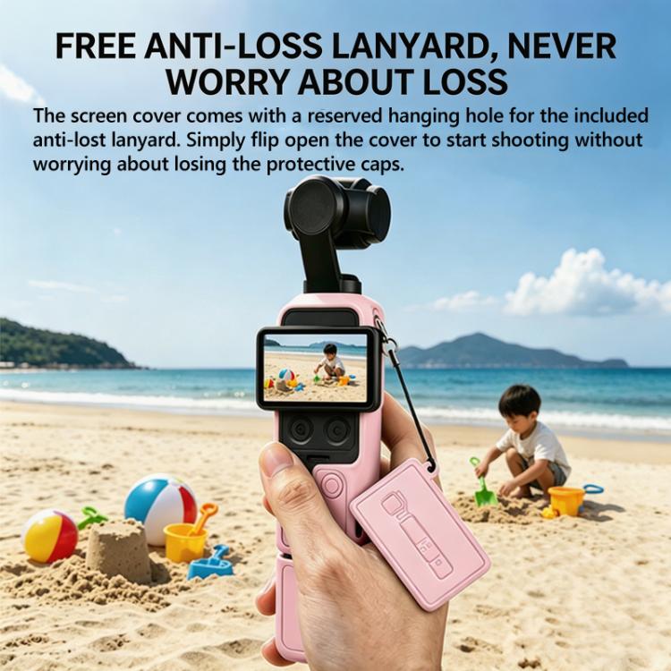 Funda de silicona 4 en 1 para DJI Osmo Pocket 4, kit de protección integral, antigolpes y antiarañazos, con cordón.