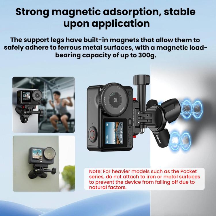 Soporte magnético para trípode BRDRC para DJI Osmo Pocket 4 / 3 / Insta360 X5
