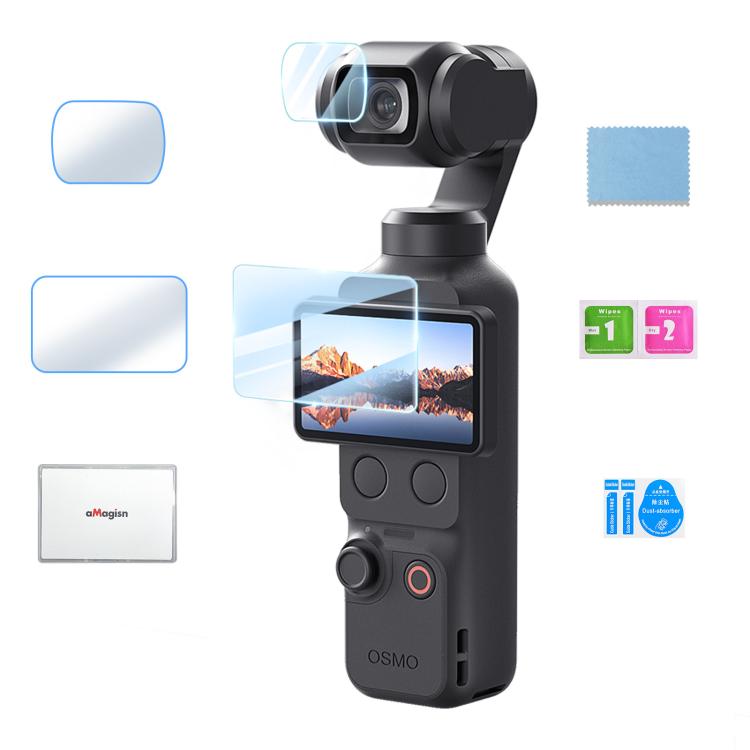 Protector de pantalla aMagisn 9H de vidrio templado para lente y pantalla de DJI Osmo Pocket 4/3, 1+1 Pack, 2+2 Pack