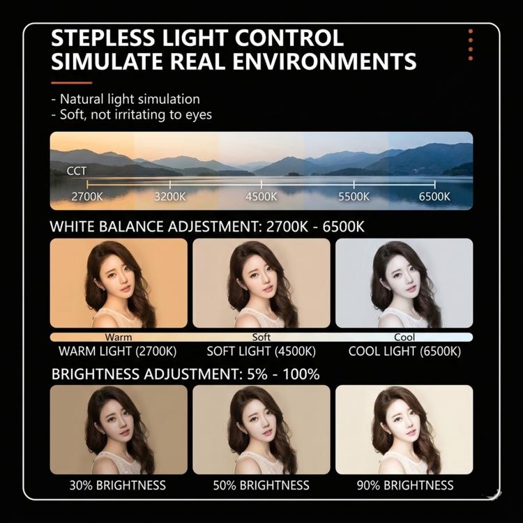 Panel de luz LED flexible enrollable DENGWEI FP150S de 150 W con rejilla, bicolor, 2700 K-6500 K., EU Plug, US Plug, UK Plug