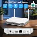 Sistema NVR inalámbrico de 8 canales para cámaras de seguridad de 5MP/3MP, grabador de vídeo en red WiFi, compatible con disco duro de 2,5 pulgadas y tarjeta TF., US Plug, EU Plug, UK Plug