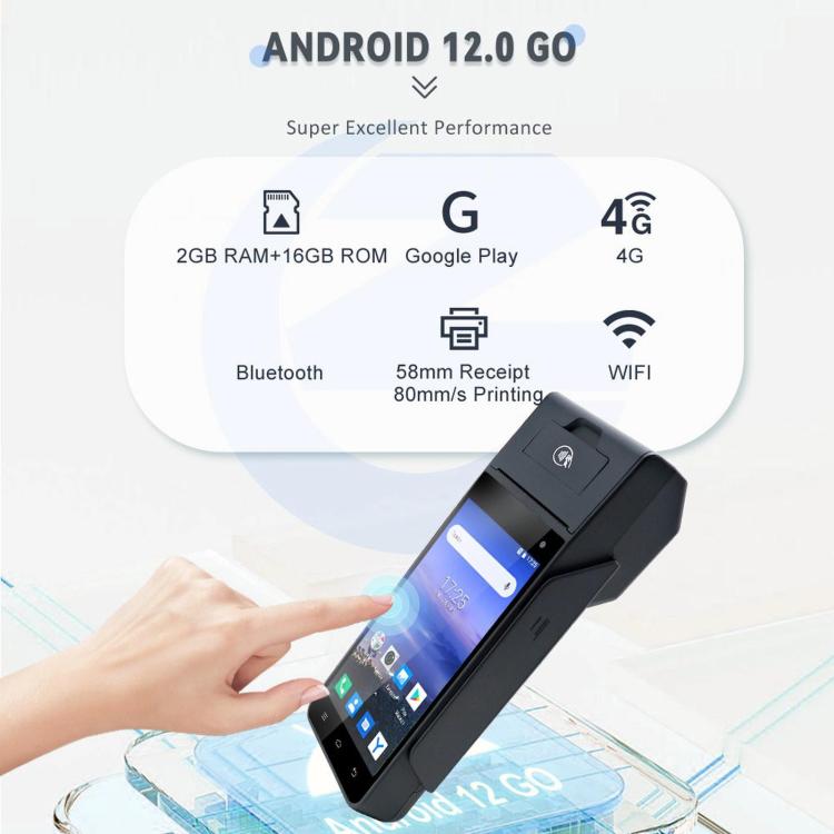 Terminal de punto de venta móvil para supermercados Z90F, caja registradora portátil con función NFC para tarjetas de crédito., EU Plug