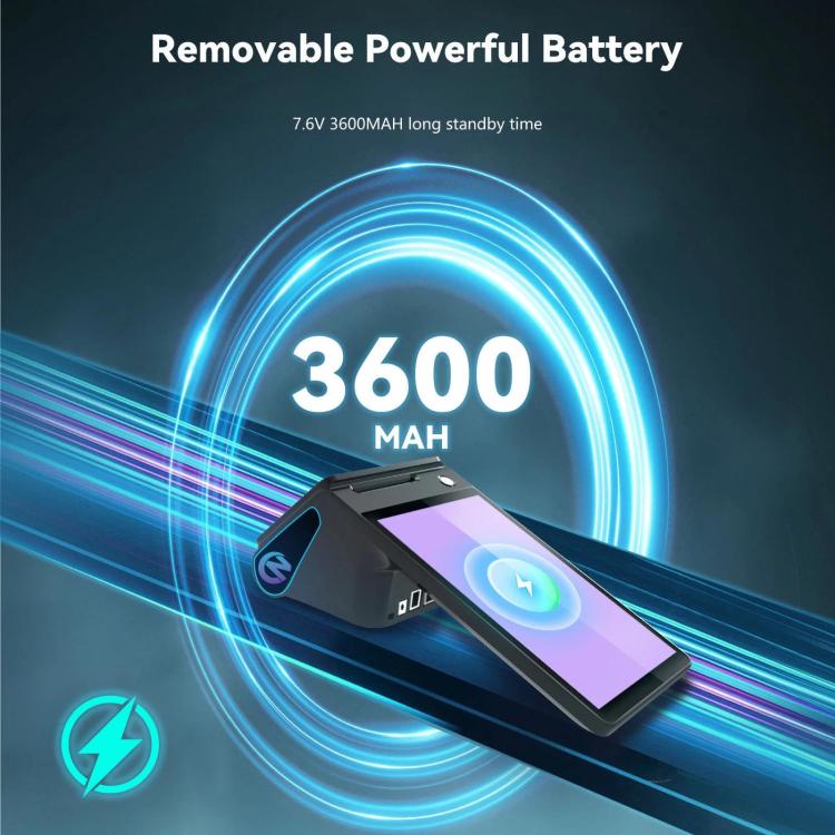 Caja registradora TPV portátil Android Z108, dispositivo de pago con escaneo táctil de doble pantalla para supermercados y restaurantes., 2.6 inch EU Plug, 3.9 inch EU Plug
