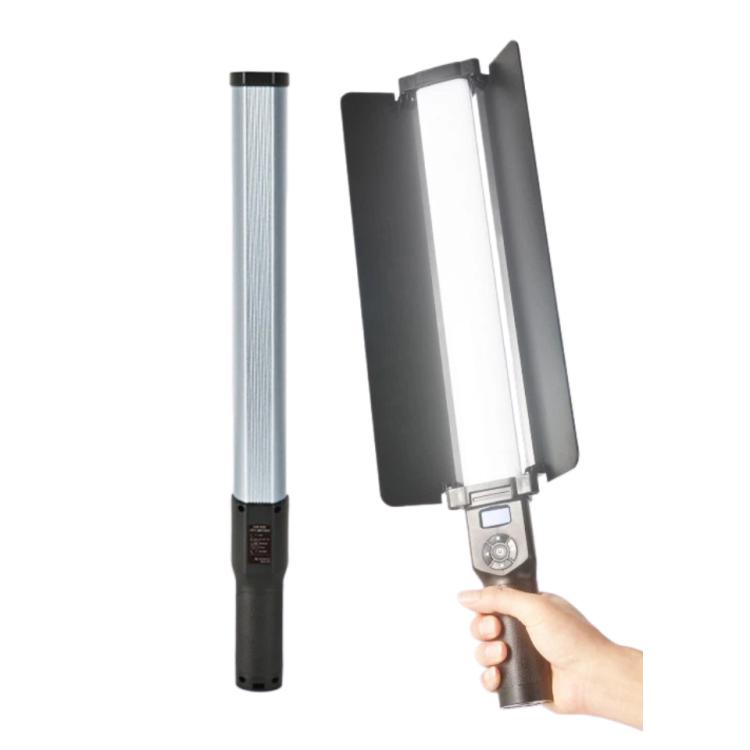 Varita de luz LED RGB portátil DENGWEI de 30 W, recargable, para vídeo, 2700 K-8500 K, luz de relleno para fotografía a todo color con viseras desmontables, enchufe estadounidense.