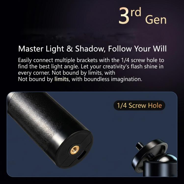 Varita de luz LED RGB portátil DENGWEI de 30 W, recargable, para vídeo, 2700 K-8500 K, luz de relleno para fotografía a todo color con viseras desmontables, enchufe estadounidense.
