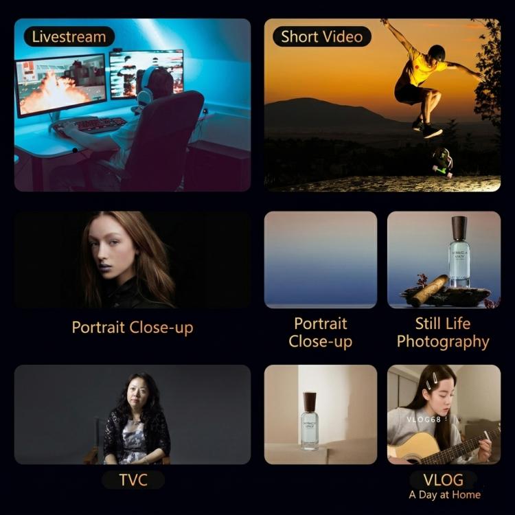 Varita de luz LED RGB portátil DENGWEI de 30 W, recargable, para vídeo, 2700 K-8500 K, luz de relleno para fotografía a todo color con viseras desmontables, enchufe estadounidense.