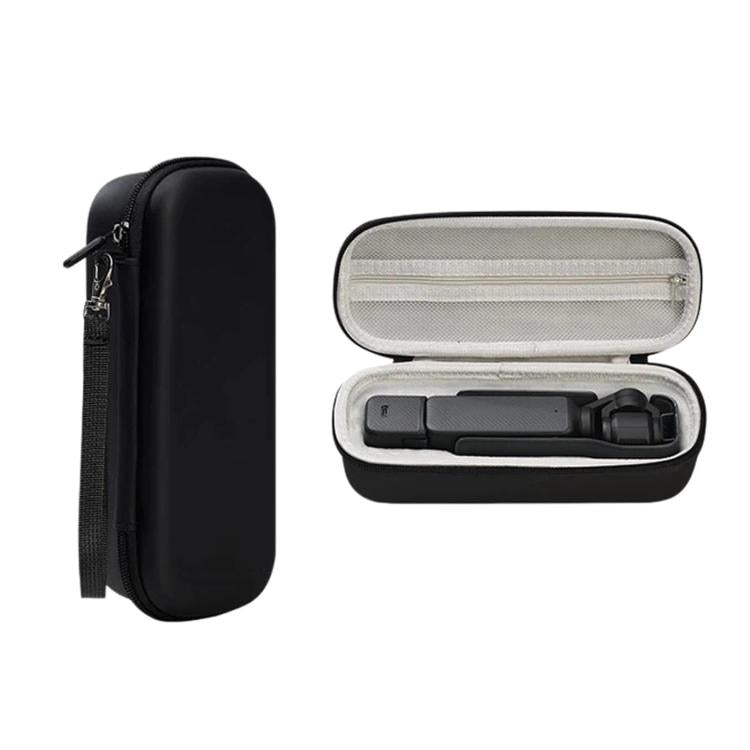 Estuche rígido de transporte de piel sintética con correa para la muñeca para DJI Osmo Pocket 3 (solo o independiente) y accesorios esenciales.