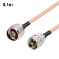 Cable de extensión coaxial RF RG316 con conector UHF macho a conector N macho, 0.1m, 0.15m, 0.3m, 1m, 2m, 3m, 5m