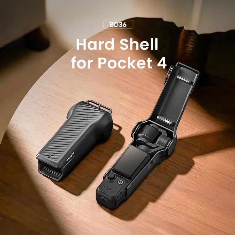 Funda protectora aMagisn de una sola pieza con tapa abatible, resistente a los impactos, de ABS, con compartimento magnético integrado para el filtro, para DJI Osmo Pocket 4.