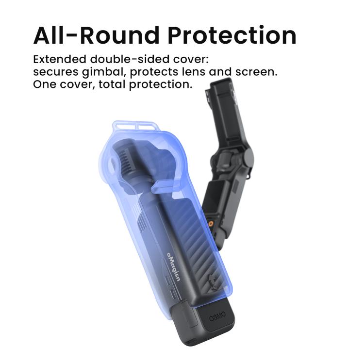 Funda protectora aMagisn de una sola pieza con tapa abatible, resistente a los impactos, de ABS, con compartimento magnético integrado para el filtro, para DJI Osmo Pocket 4.