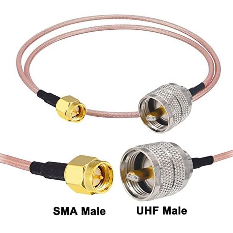 Cable de conexión RF RG316 con conector SMA macho a conector PL259 UHF macho, 0.1m, 0.15m, 0.3m, 1m, 2m, 3m, 5m