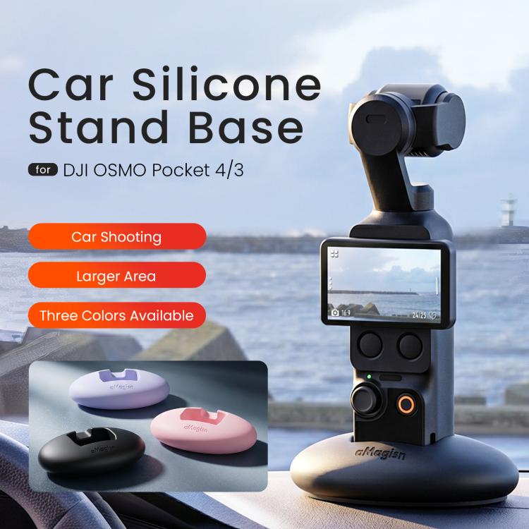 Soporte de escritorio de silicona aMagisn antideslizante para DJI Osmo Pocket 4/3 con base adhesiva. Soporte para salpicadero de coche.